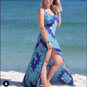 Lovers + Friends Multi-Color Tank Dress w/ Slit